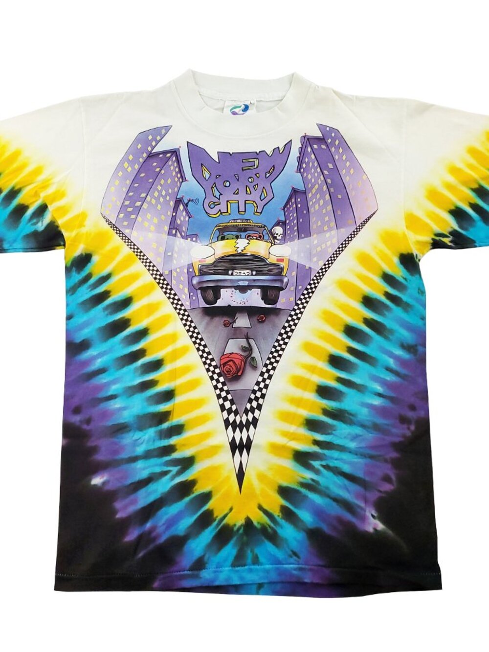 Grateful Dead T-Shirt Vintage 1990 New York City MSG Taxi Liquid Deadstock Large